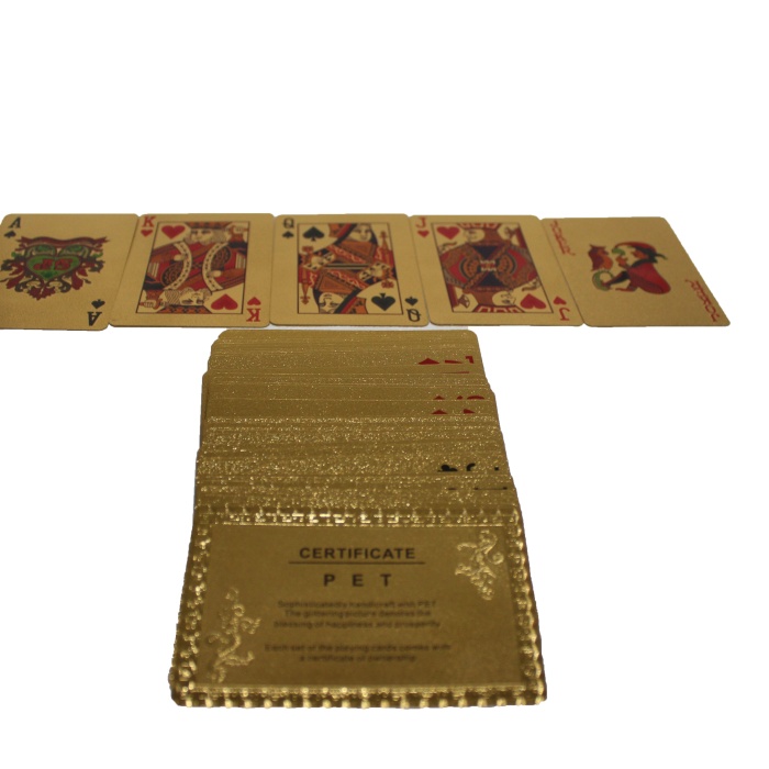 Altın Poker Pvc 52 İskambil Kağıdı Pişti Kağıdı Altın Gold