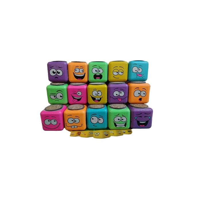Kare Emoji Şekilli Çim Adam Surat 2 Adet Okul Öncesi Sonrası Etkinlik