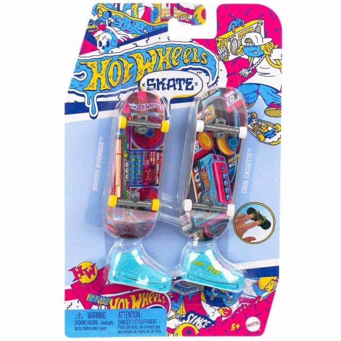 HediyeCantam HXL17 Hot Wheels Skate Retro Temalı İkili Parmak Kaykay ve Ayakkabı Paketi