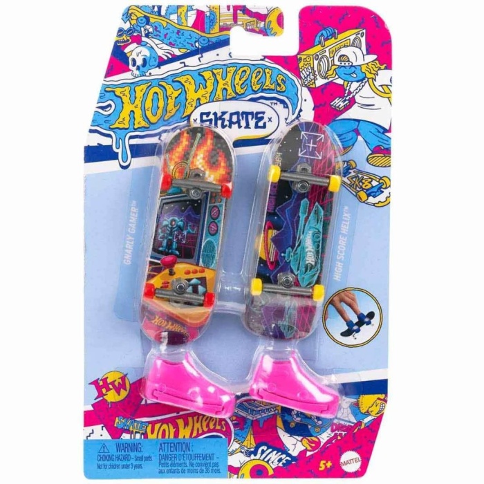 HediyeCantam HXL17 Hot Wheels Skate Retro Temalı İkili Parmak Kaykay ve Ayakkabı Paketi