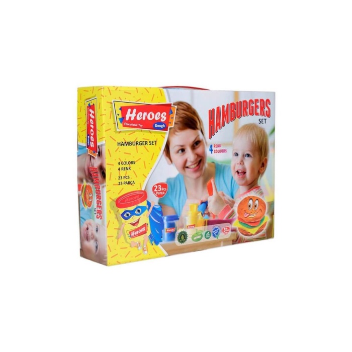 HediyeCantam ERN-538 Heroes Hamburger Oyun Hamuru Seti - Eren Oyuncak