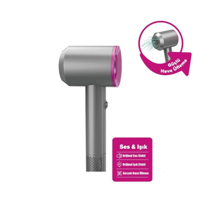 HediyeCantam HUA-1019 Sesli ve Işıklı 2IN1 Lüks Saç Şekillendirici Set -Vardem Oyuncak