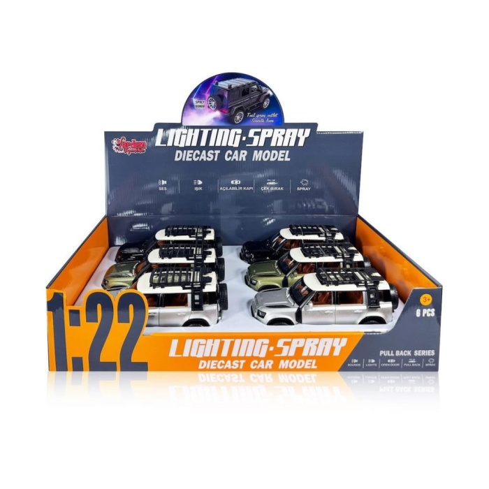 HediyeCantam HCL-510A Çek Bırak 1:22 Sesli Ve Işıklı Buharlı DF Metal Jeep