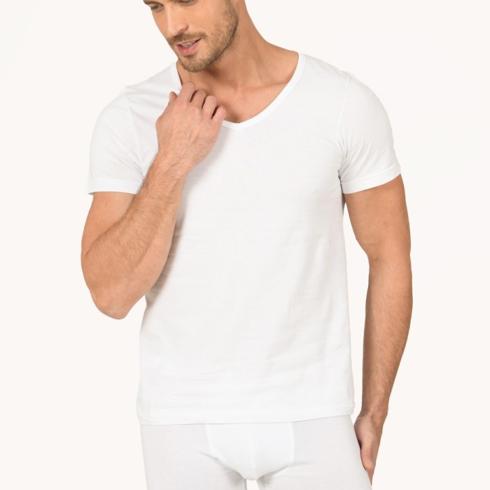 NBB 707 V Yaka Fanila Beyaz