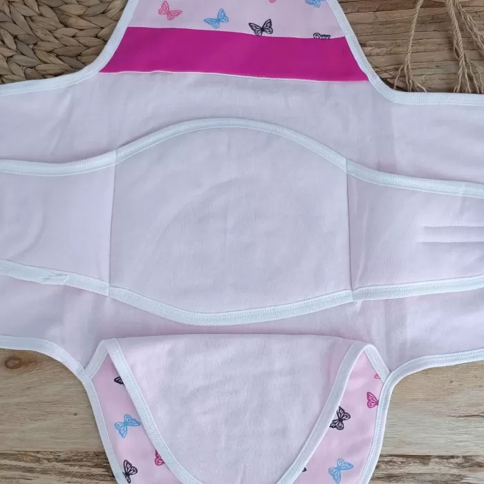 Yenidoğan İlk Baharın Ceylanı Nakışlı Çıt Çıt Kapama Bebek Kundak Pembe