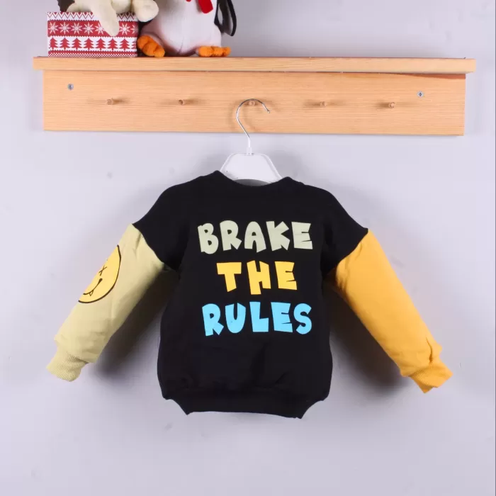Erkek Bebek Emoji Baskılı Takım % 100 Pamuk
