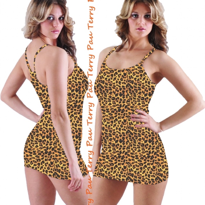 Hediye Cantam B101204 Leopar Tank Top Elbise