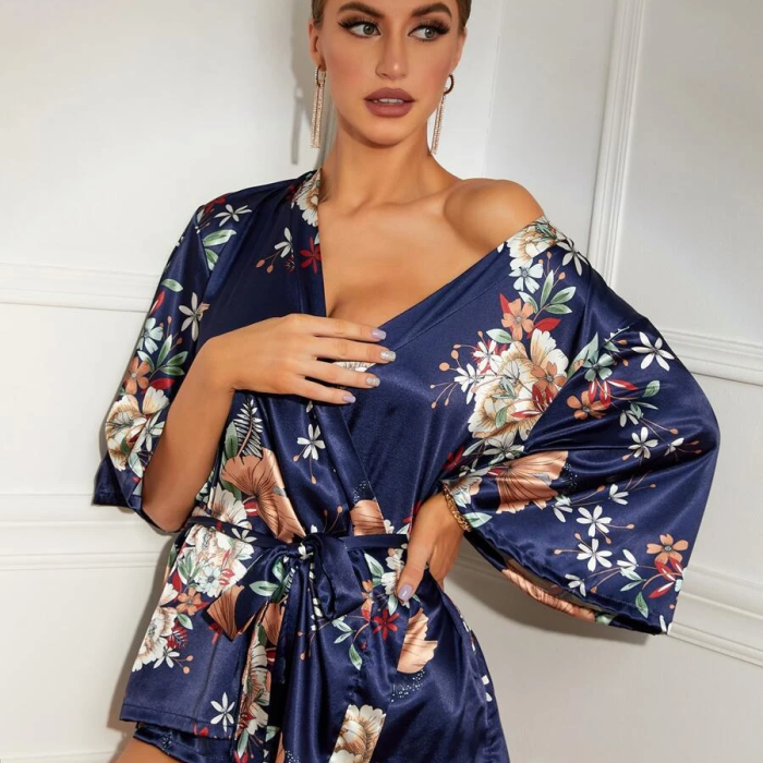 Çiçek Desenli Sabahlık 8330