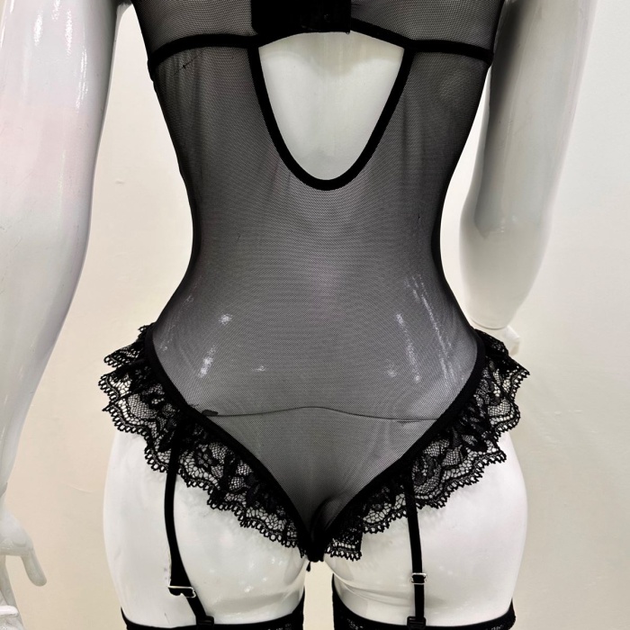 Afrodit Siyah Sexy Jartiyer Takım -1050