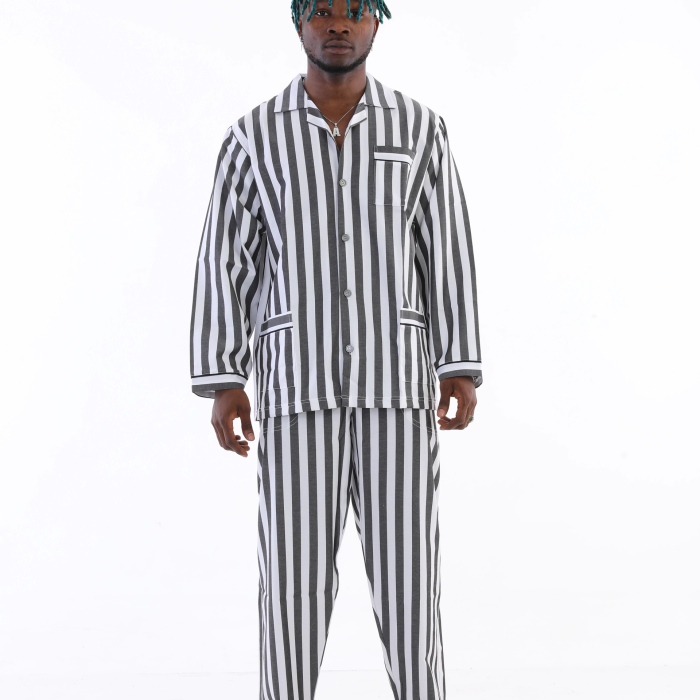 Hediye Cantam 4007 Uzun Kol Çizgili Gaffur Erkek Pijama Takım