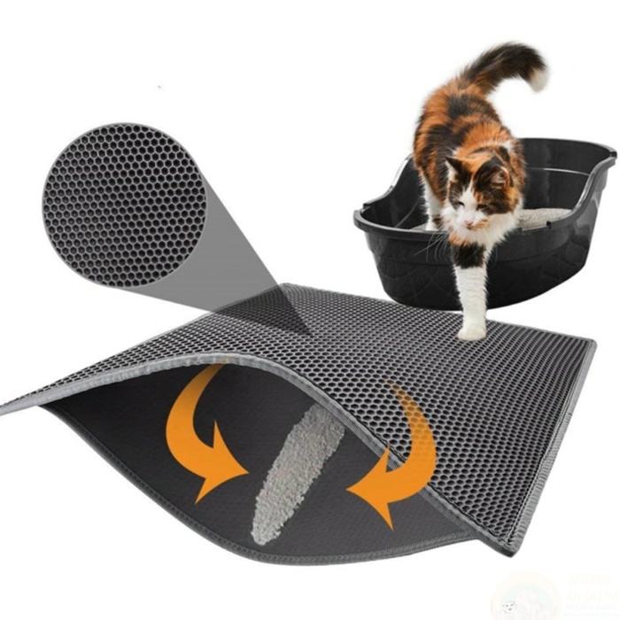 Kedi Tuvalet Önü Kum Toplayıcı Temizleyici Elekli Gri Paspas (4172)