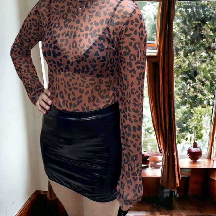 Yüksek Kalite Kadın Leopar Desenli Zarif Ve Şık Soft Dantel Çıtçıtlı Bodysuit
