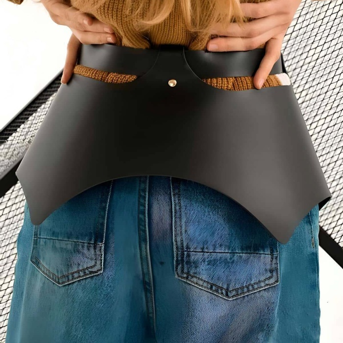Günlük Kullanıma Seksi Deri Etek Harness - Hediye Çantam1119