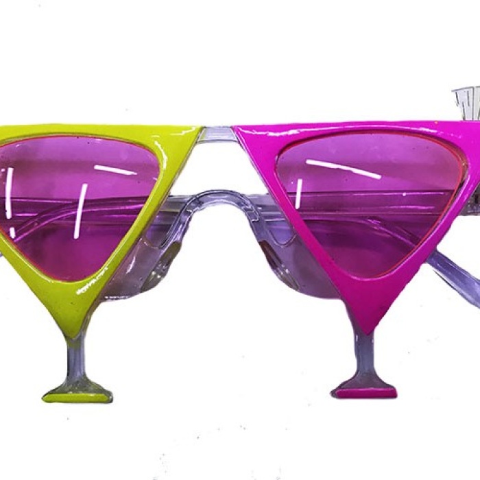 Sarı Pembe Renk Martini Parti Gözlüğü (4172)