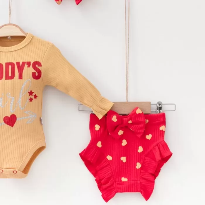 Daddys Girl Bandanalı Kız Bebek Takımı