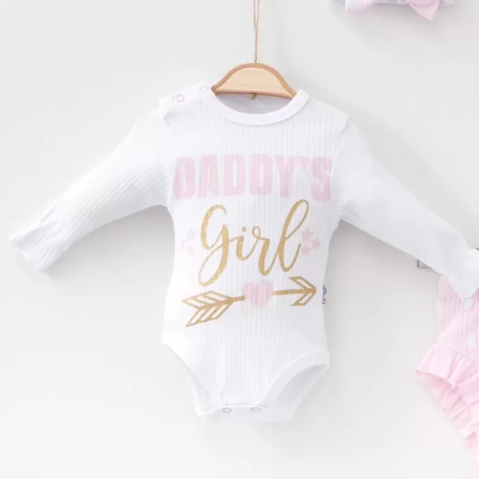 Daddys Girl Bandanalı Kız Bebek Takımı