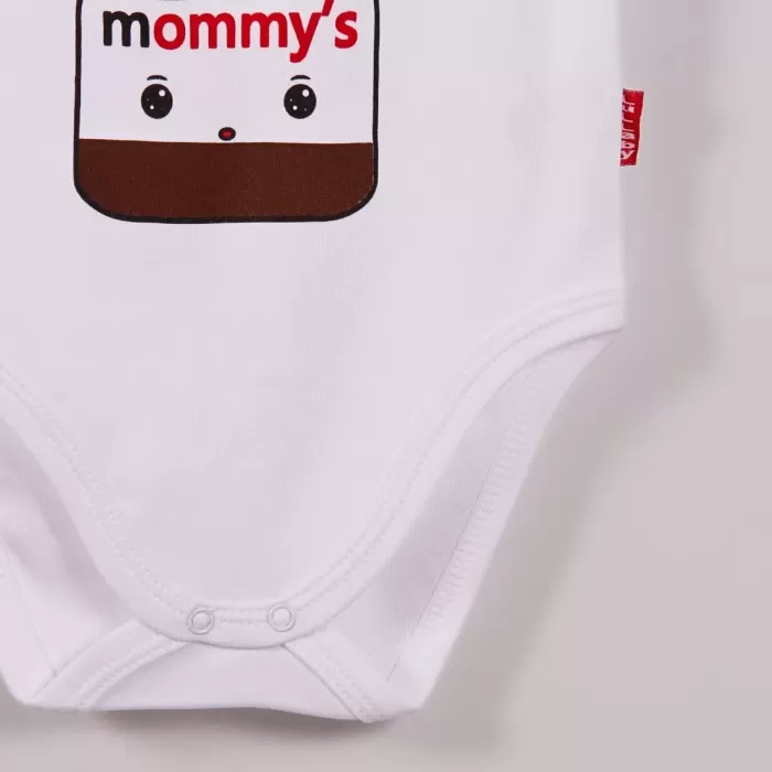 Mommys Cikolata Desenli Askılı Unisex Body