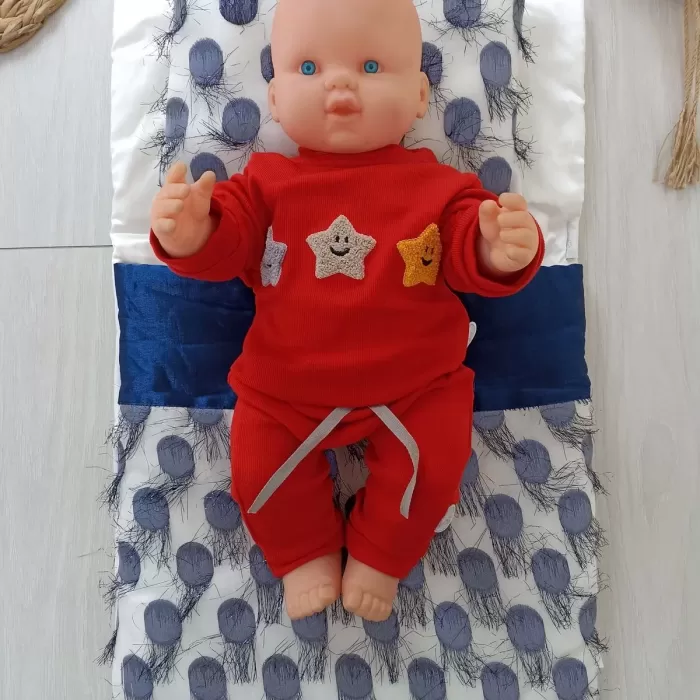Yenidoğan İzmir İncisi Tül İşlemeli Pamuklu Fiyonklu Kundaklı Lüks 3lü Alt Açma Seti