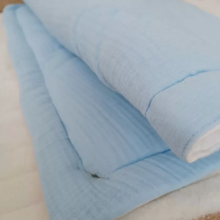 Yenidoğan 4 Kat Müslin Kumaş Kulaklı Patili Fiyonk Bebek Battaniyesi Kundak