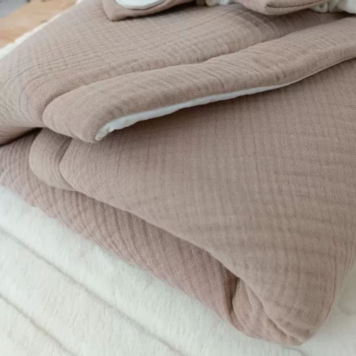 Yenidoğan 4 Kat Müslin Kumaş Kulaklı Patili Fiyonk Bebek Battaniyesi Kundak