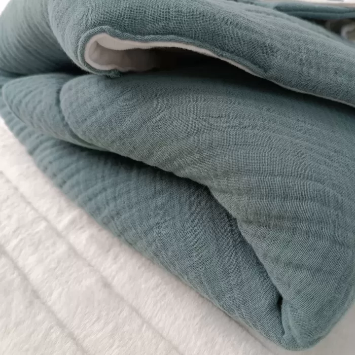 Yenidoğan 4 Kat Müslin Kumaş Kulaklı Patili Fiyonk Bebek Battaniyesi Kundak