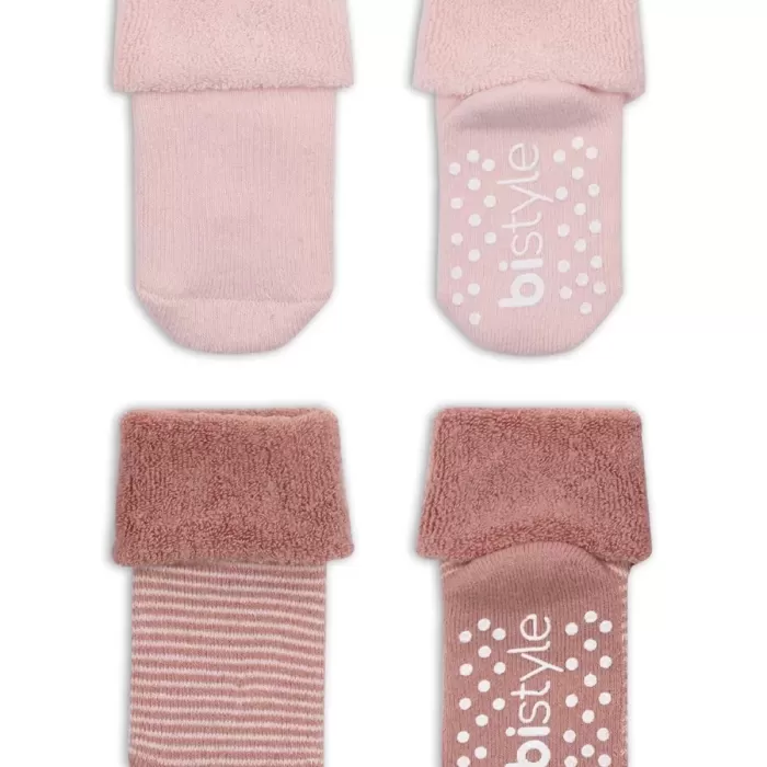 Çemberli Kaymaz Havlu Soket Çorap 2li Bs10503 Pudra Pembe