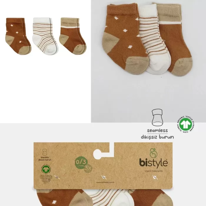 3lü Penye Erkek Soket Çorap Bs10111 Hardal