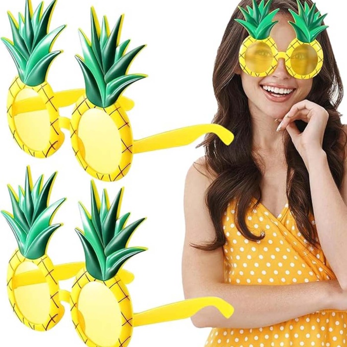 Tropikal Hawaii Ananas Şekilli Parti Gözlüğü 9.5 x 14 cm (4172)