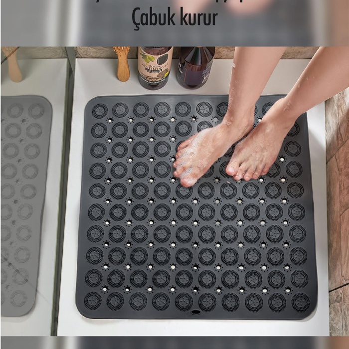 Silikon Masajlı Kare Duş Paspası