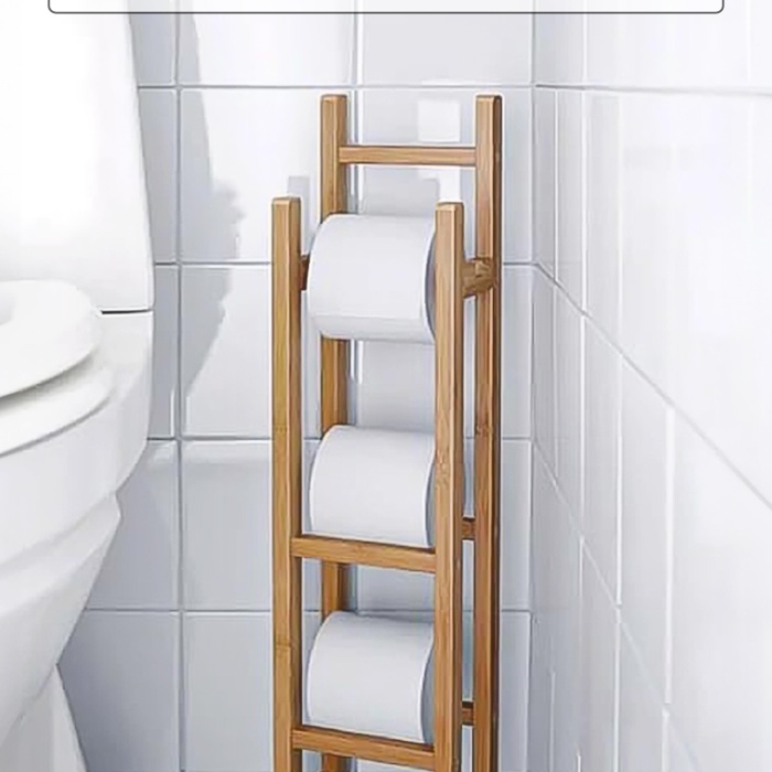 Doğal Bambu Yedekli Wc Kağıtlık