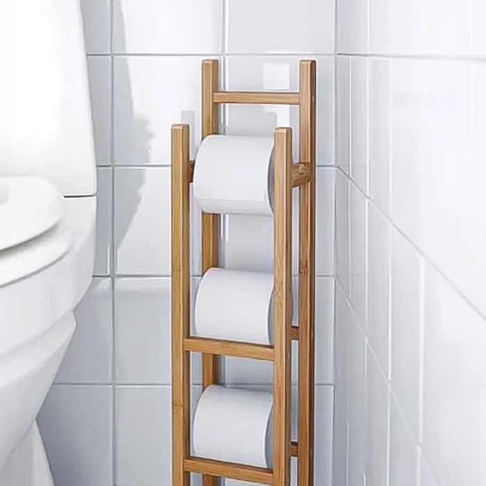 Doğal Bambu Yedekli Wc Kağıtlık