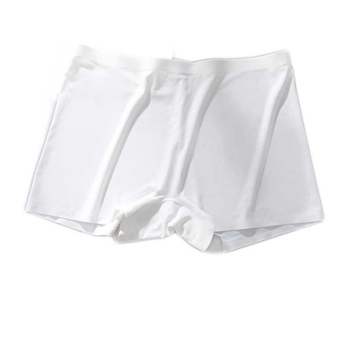 Kadın Dikişsiz Görünmez İz Yapmaz Mini Şort Boxer Beyaz