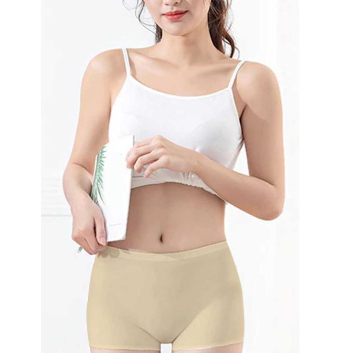 4 Adet Kadın Dikişsiz Görünmez İz Yapmaz Mini Şort Boxer Ten