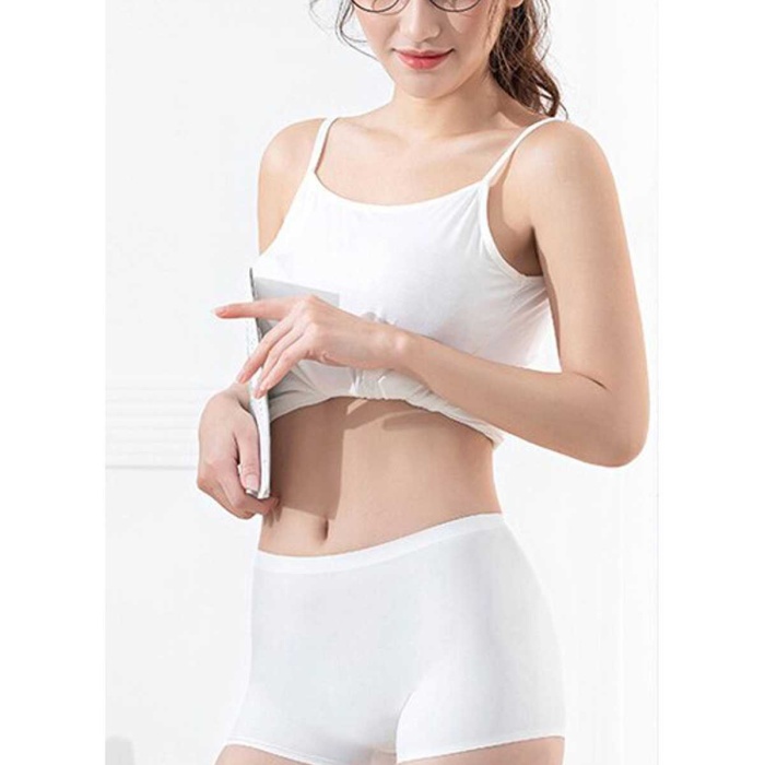 4 Adet Kadın Dikişsiz Görünmez İz Yapmaz Mini Şort Boxer Siyah Beyaz Ten