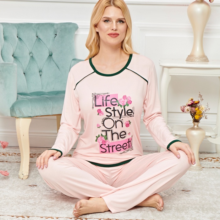 Bayan Uzun Kollu Pijama Takımı Model no 7613
