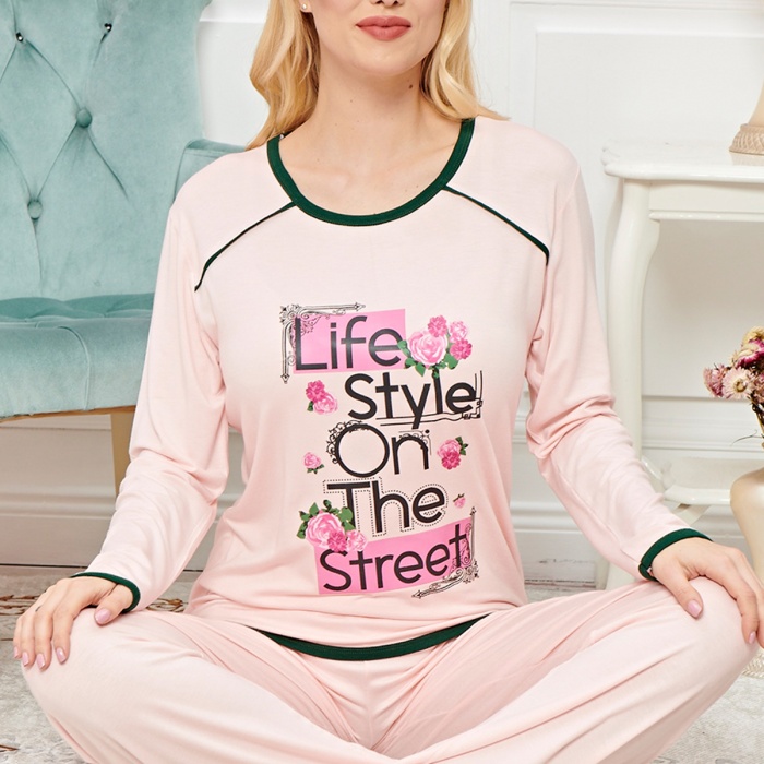 Bayan Uzun Kollu Pijama Takımı Model no 7613