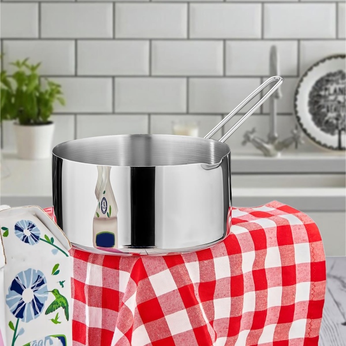 16 Cm Büyük Boy Lüx Paslanmaz Çelik Sütlük & Sosluk & Kaçerola