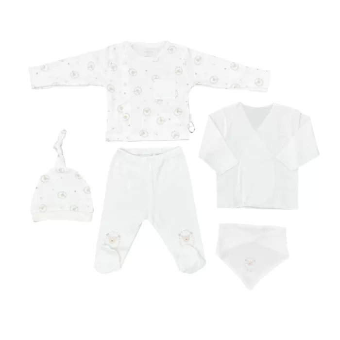 Andywawa Ac25560 Newborn Set Tinny Ships 5li Hastane Çıkışı Ekru