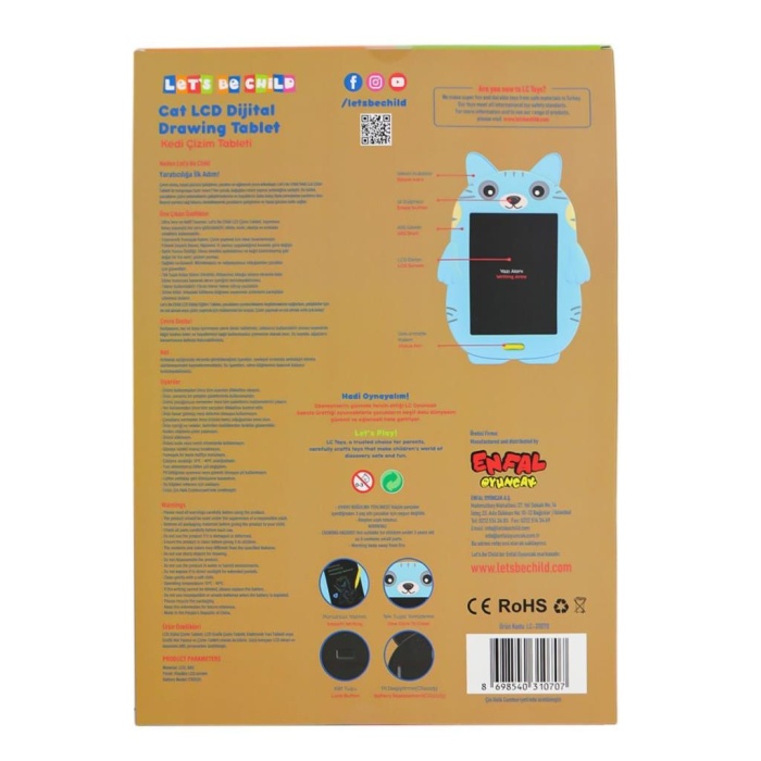 Nessiworld LC-31070 Kedi Çizim Tableti 8.5 inç