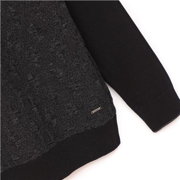 Erkek Polo Yaka Uzun Kol Slim Fit Triko - 189304 - Siyah