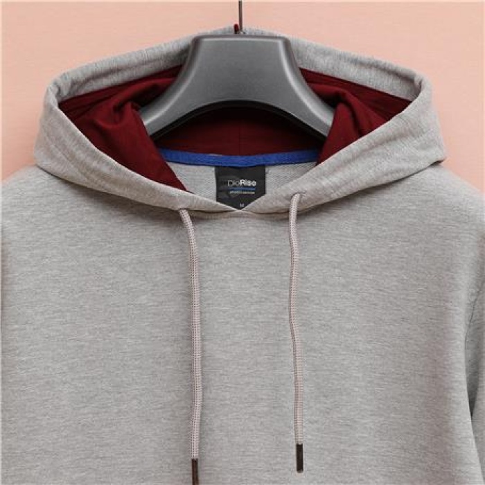 Erkek Uzun Kol Kapüşonlu Sweatshirt - SWT-220 - Gri Melanj