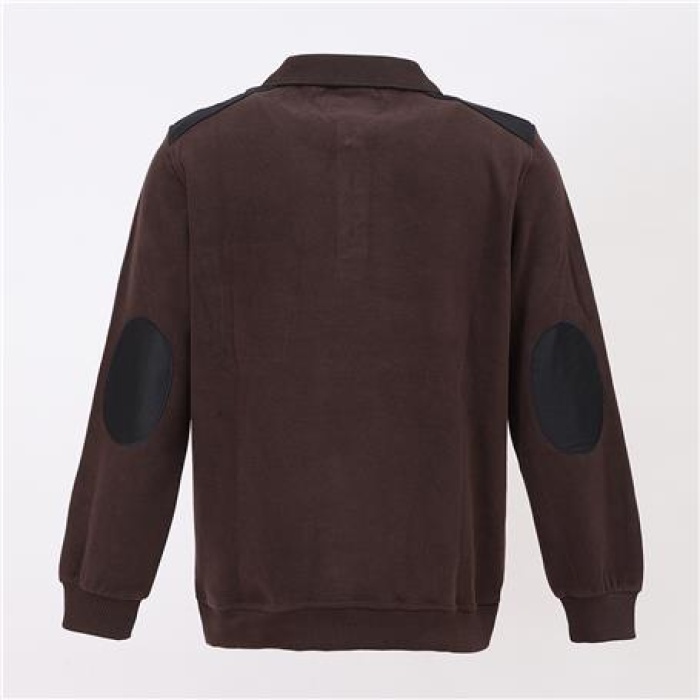 Erkek Uzun Kol Polo Yaka Kalın Sweat - PPS-2501 - Kahverengi