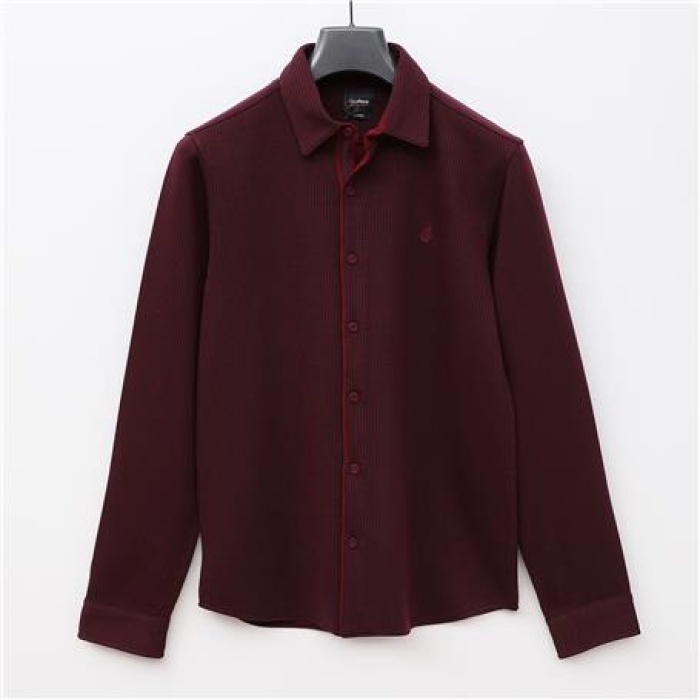 Erkek Uzun Kol Gömlek - DJG-1002 - Bordo