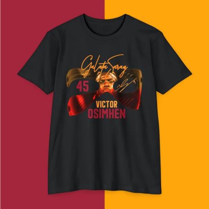 Victor 0Simhen MaskeLi Baskı Tişört / T-Shirt Gaıatsaray- osim0001 - Siyah