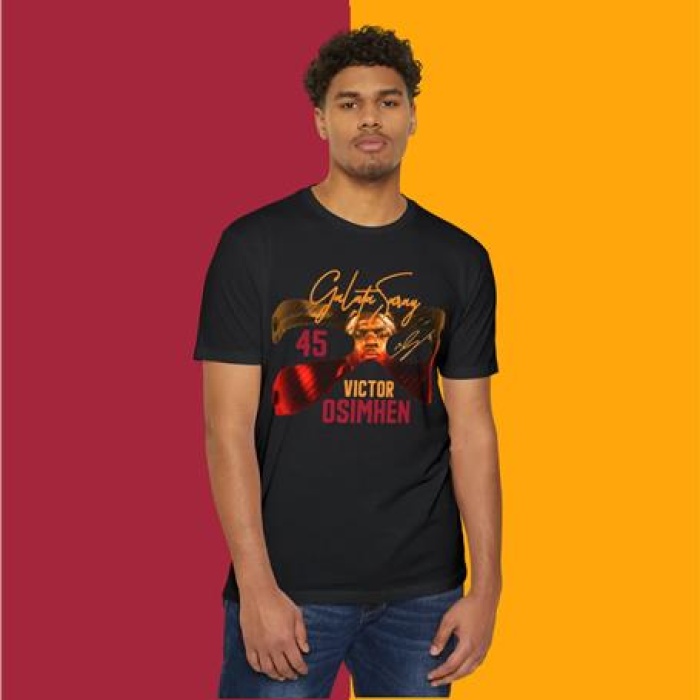 Victor 0Simhen MaskeLi Baskı Tişört / T-Shirt Gaıatsaray- osim0001 - Siyah