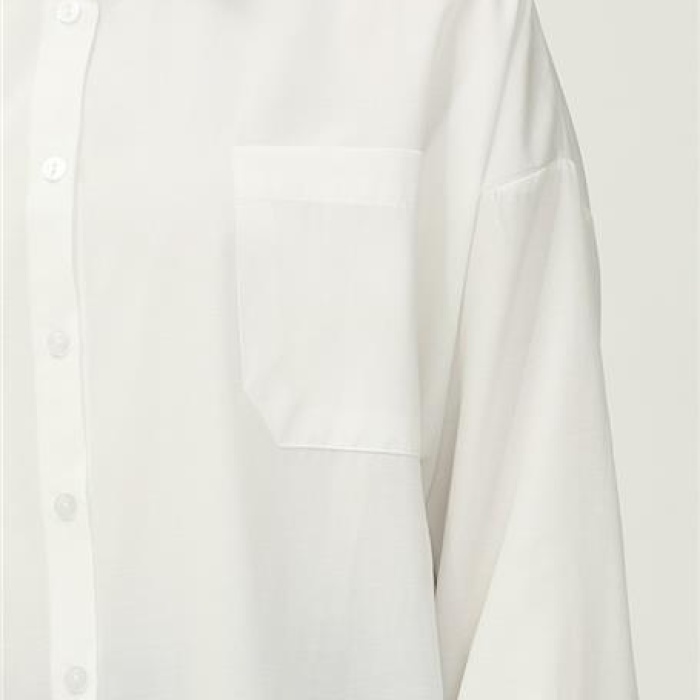 Sade Basic Ovesize Gömlek - 70001 - Ekru