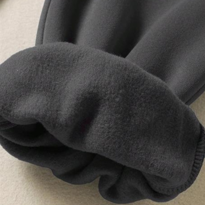 Kadın 3 İplik Düz Elastik Bel Ve Paça Termal Astarlı Jogger Eşofman Altı - 25099.500 - Duman Gri