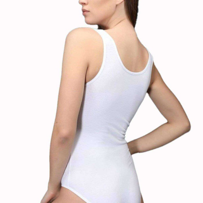 Elit Life Geniş Askılı Kadın Dikişsiz Çıtçıtlı Slip Body Beyaz 878