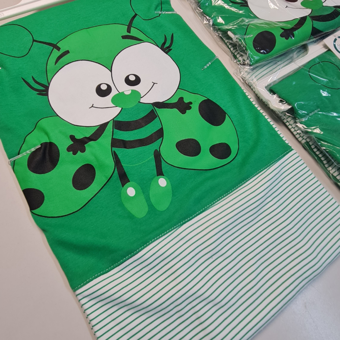 Yeşil %100 Pamuk Bebek Battaniyesi Çift Kat İnterlok Penye 85x80 cm
