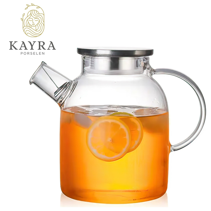 Çelik Kapaklı Borosilikat Cam Demlik 1500ML Royaleks-CM-2003